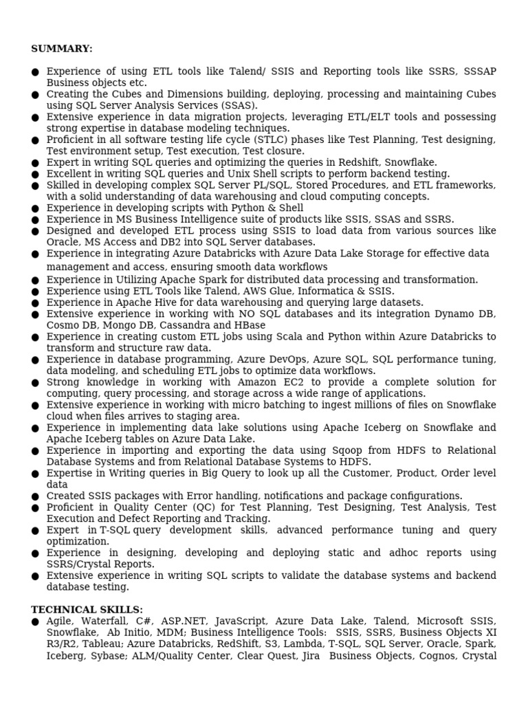 ETL Developer | PDF