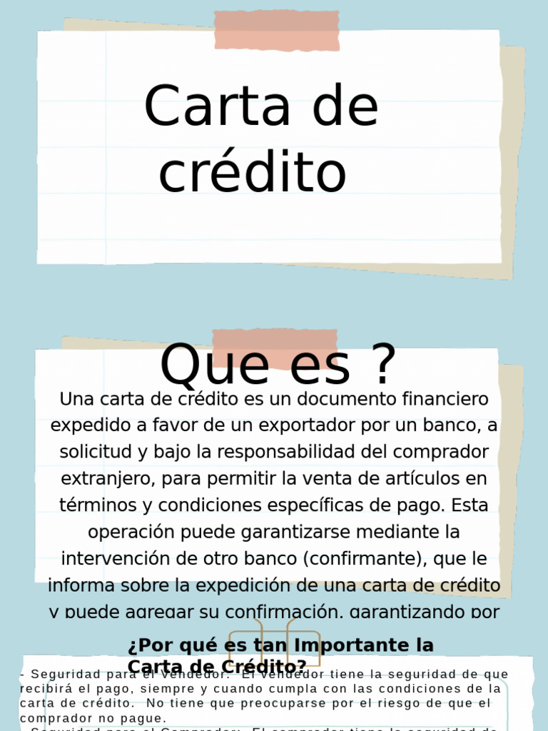 La Carta de Crédito | PDF