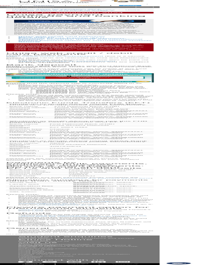 Unisa Registration Payment Details