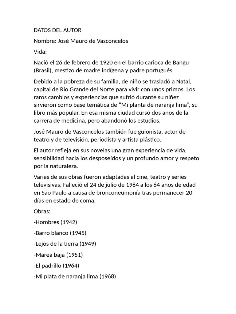 Mi Planta de Naranja Lima PDF