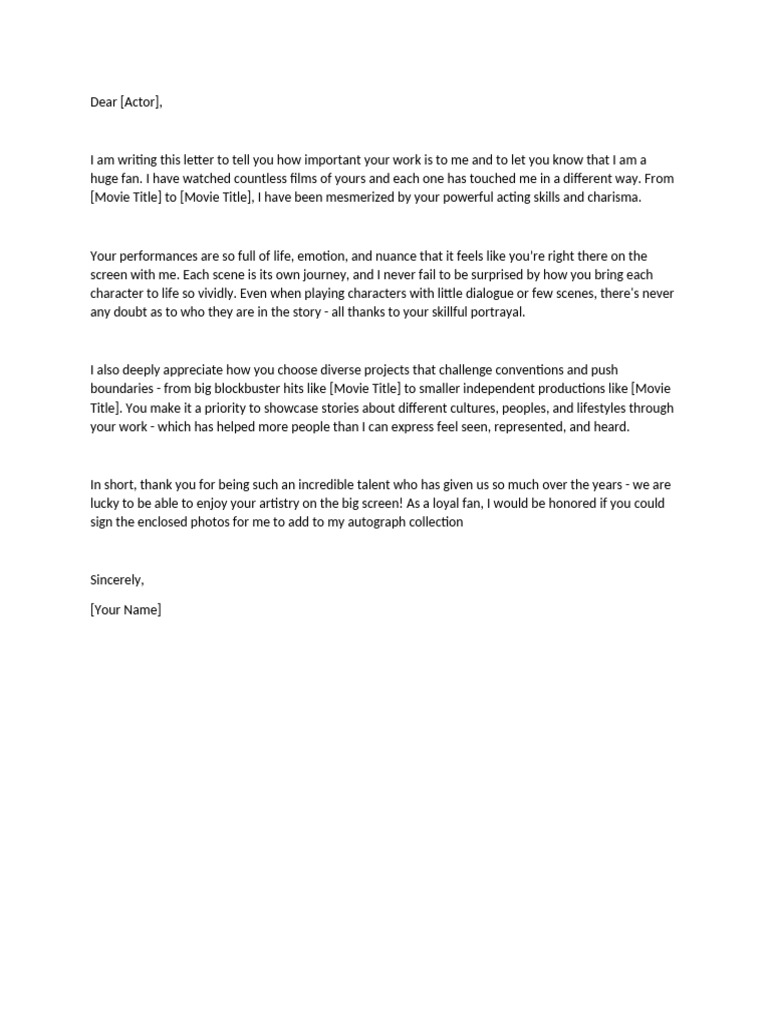 Fan Mail Template | PDF | General Fiction | Art