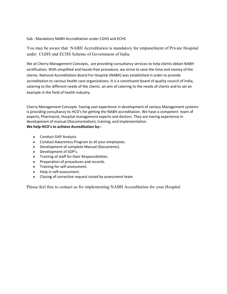NABH Letter | PDF | Business