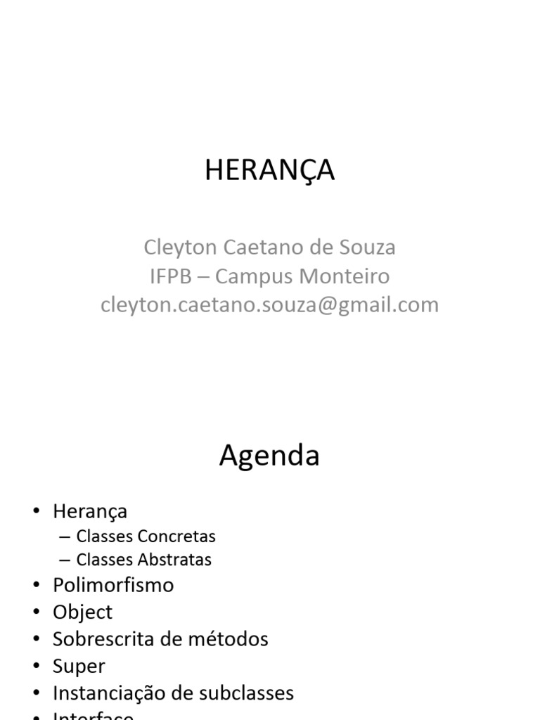 Herança e Polimorfismo em Java | PDF | Classe (programação de ...
