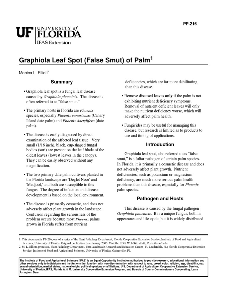 Graphiola Leaf Spot of Palm PP14000 | PDF | Fungicide | Arecaceae