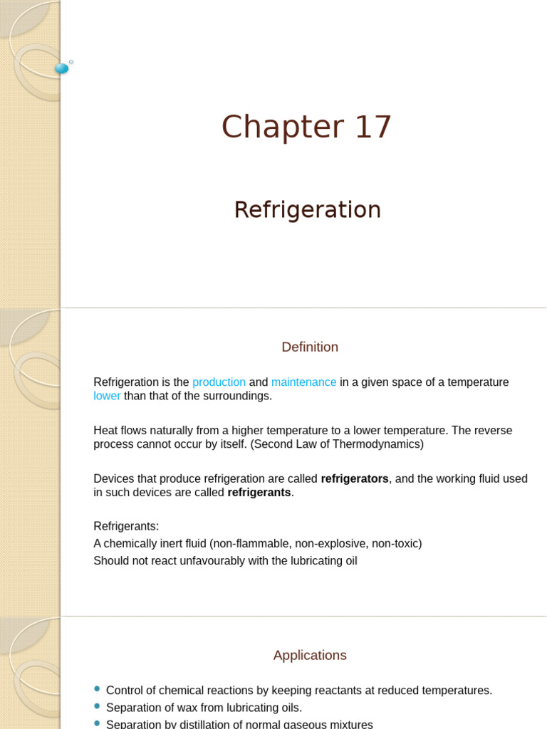 Chapter 17 Refrigeration Updated Pdf