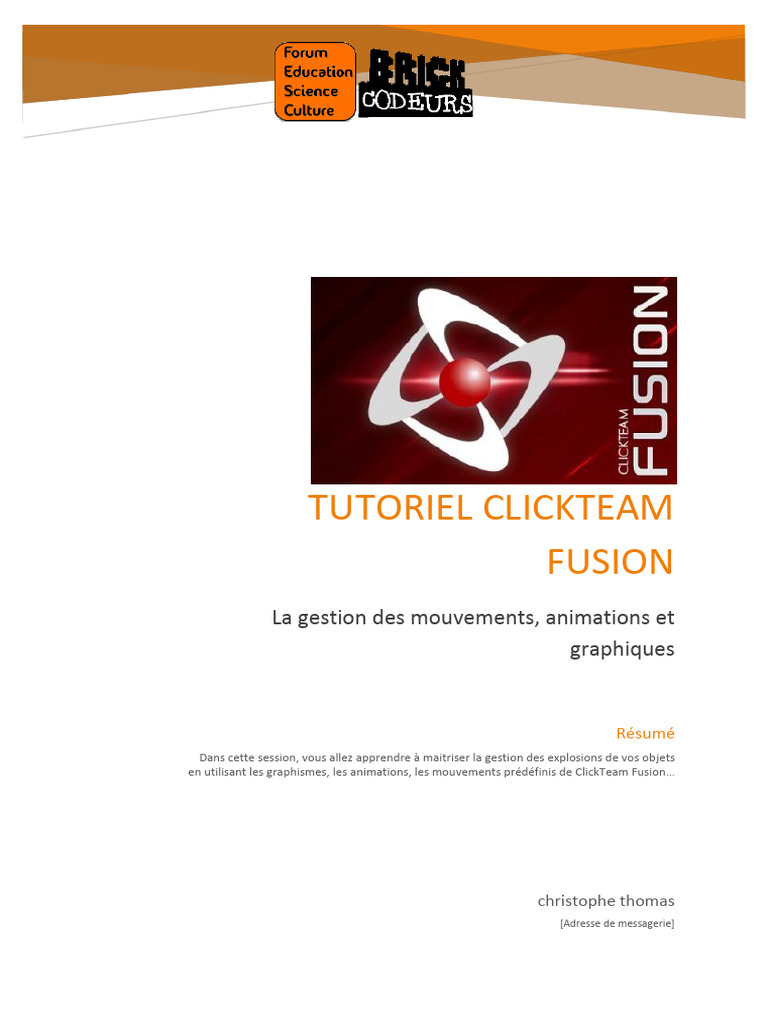 Tutoriel ClickTeam : Mouvements et Animations | PDF | Capture d'écran ...
