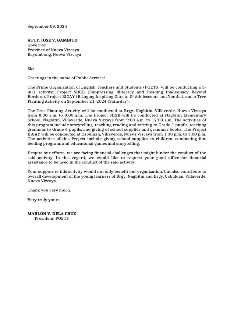 POETS Letter To Governor | PDF