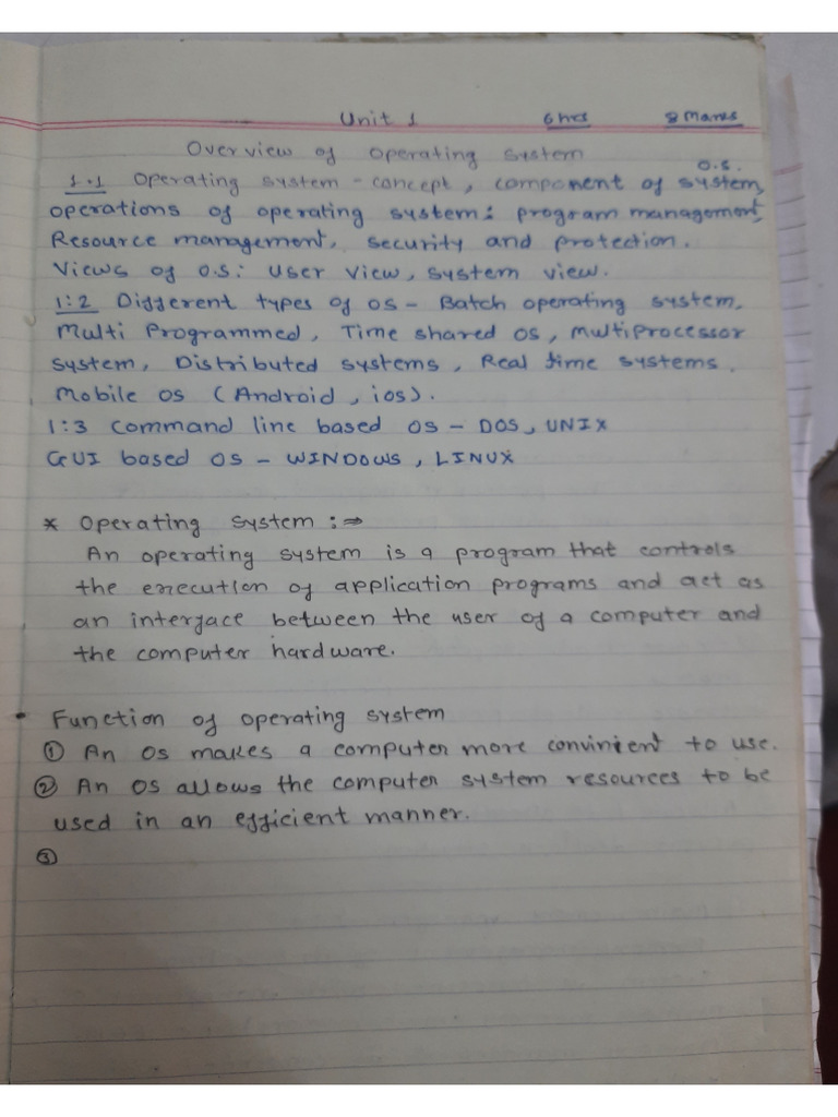 OSY Unit 1 Notes | PDF