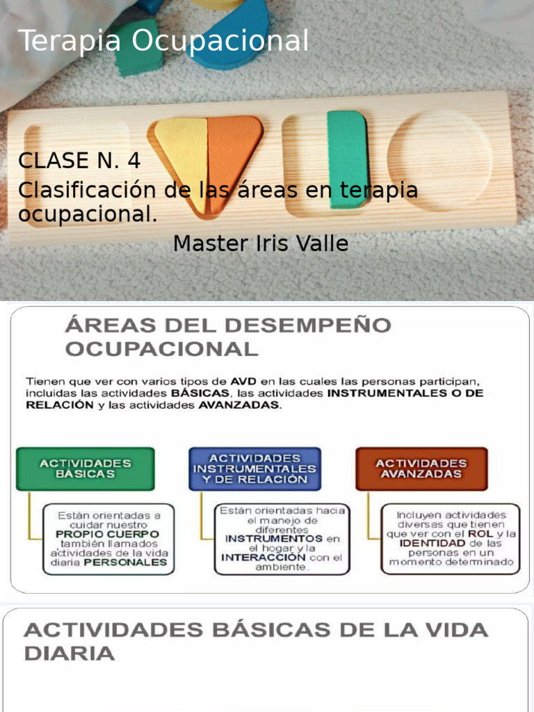 CLASE N. 4 Clasificación de Las Áreas en Terapia Ocupacional. | PDF