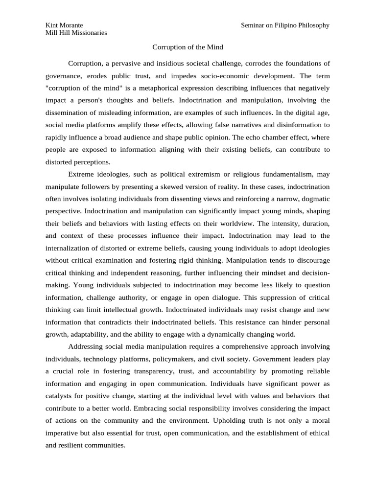 Corruption of The Mind | PDF