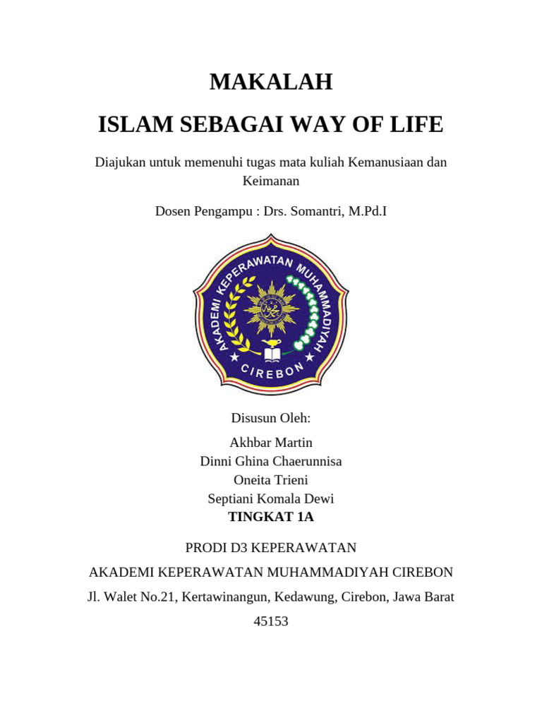 Makalah islam sebagai way of life kel 2 pdf