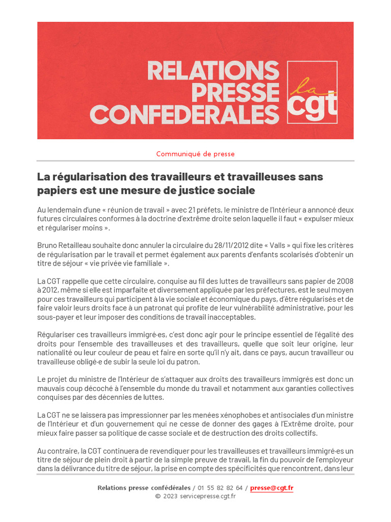 Justice sociale pour travailleurs sans papiers | PDF | Finance & Money ...