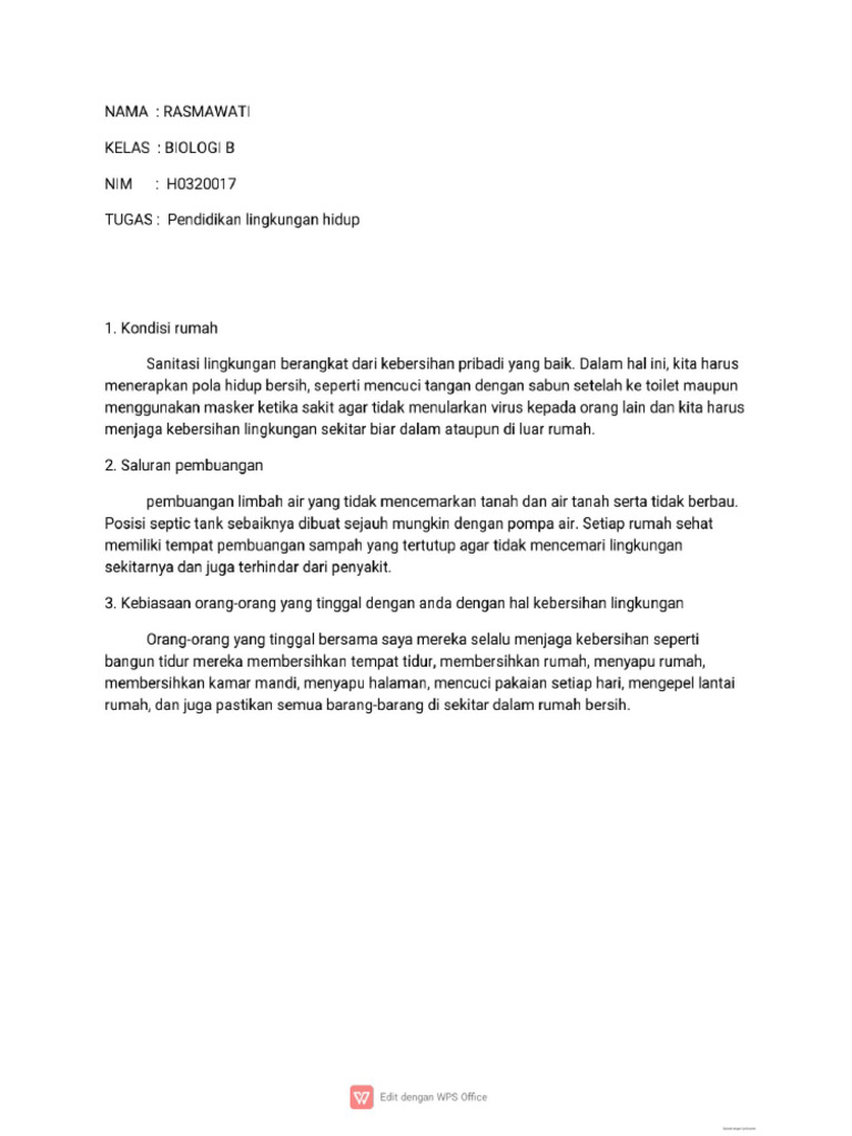 Rasmawati - H0320017 - Biologi B - PLH 13 | PDF