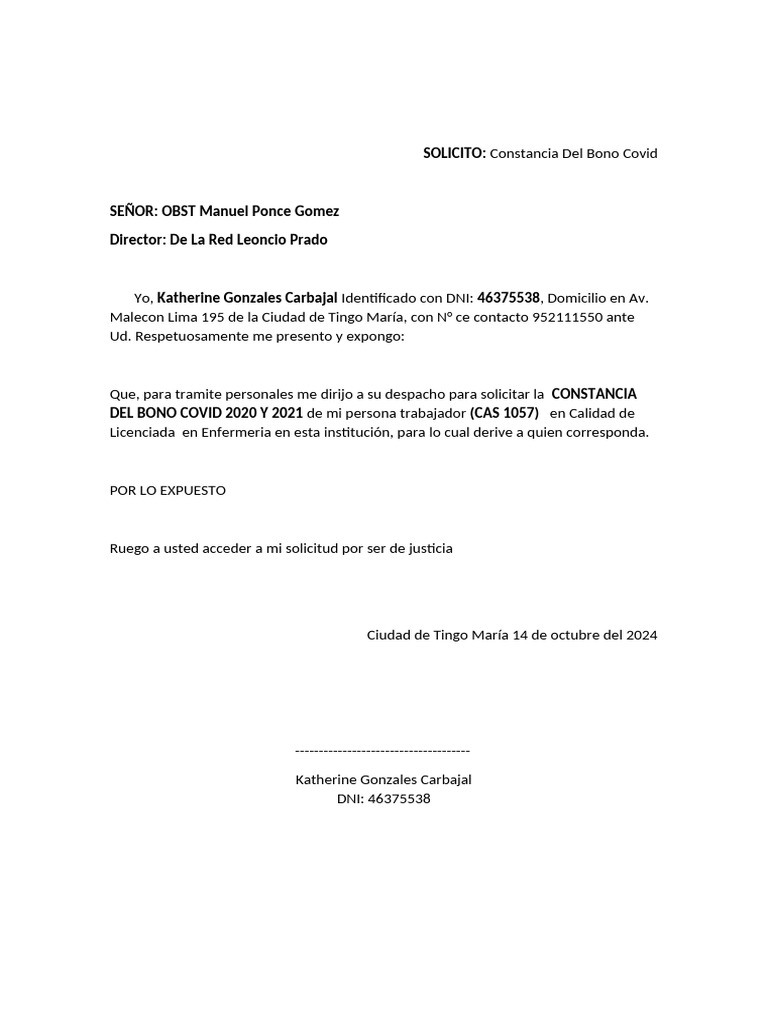 Solicito Red Leoncio Prado | PDF
