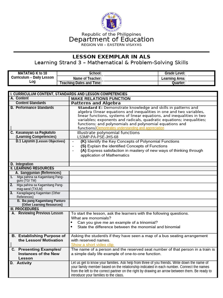 ALS Lesson-Exemplar LS3 M3 | PDF