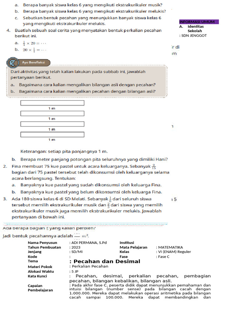 BAB 1 - Pekan Ke-1 MATEMATIKA New | PDF