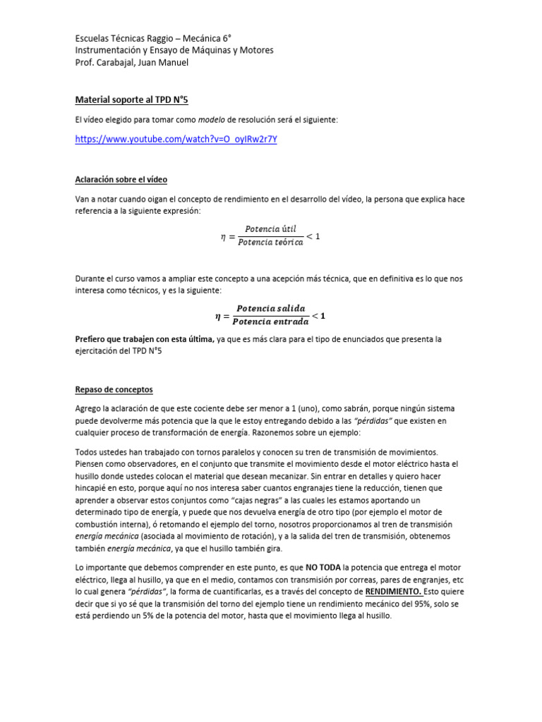 GUIA TP 5 Escuela Técnica Potencia | PDF