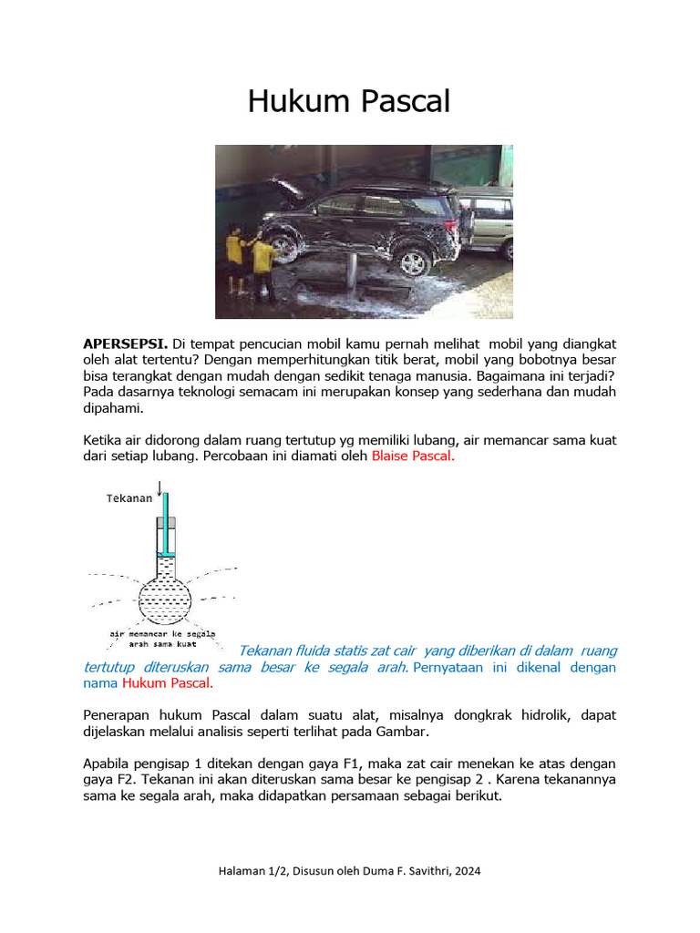 Hukum Pascal Pompa Hidrolik Pdf