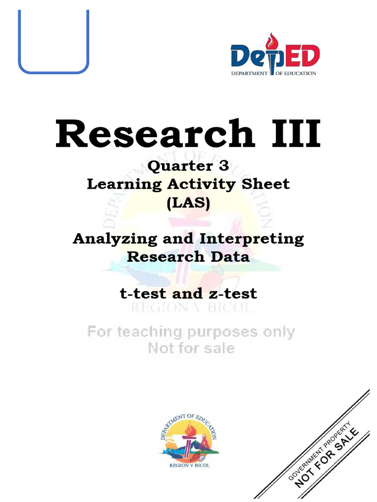 Lasresearch3q3w1 t test and z test pdf
