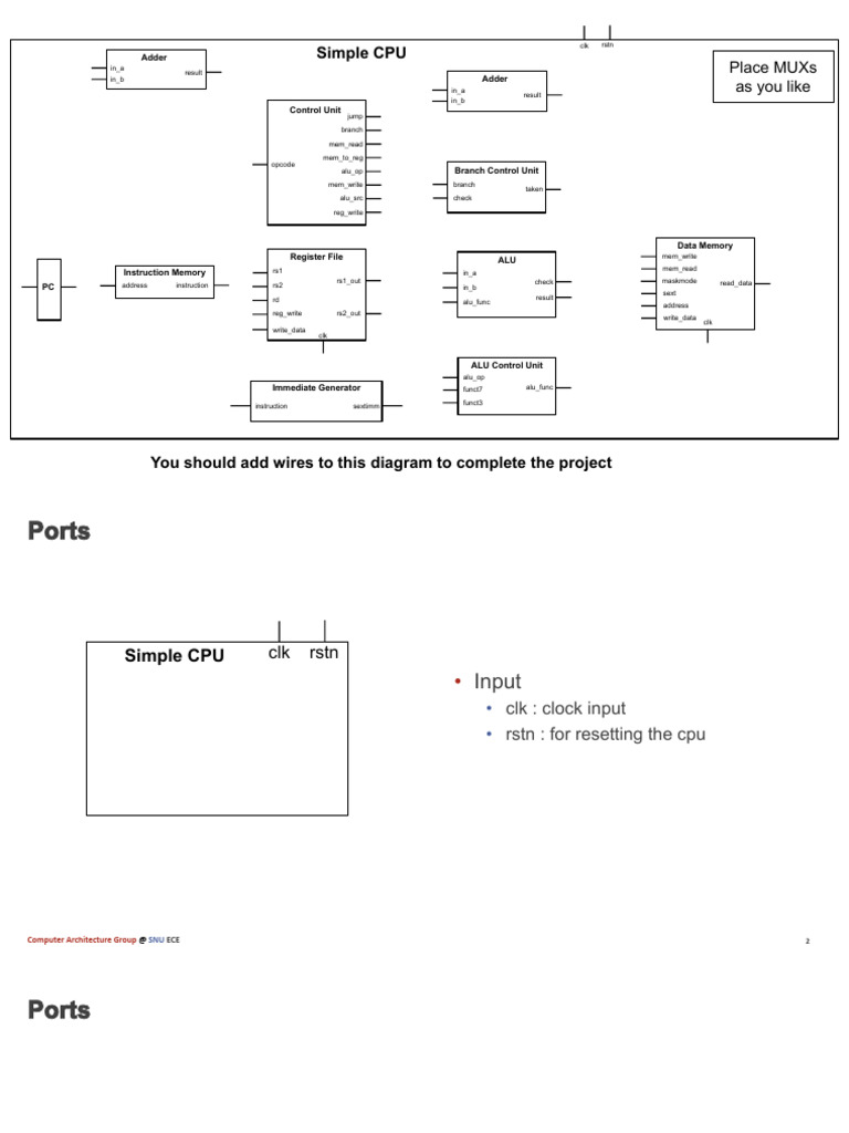 Single Cycle CPU Diagram | PDF | Input/Output | Central Processing Unit