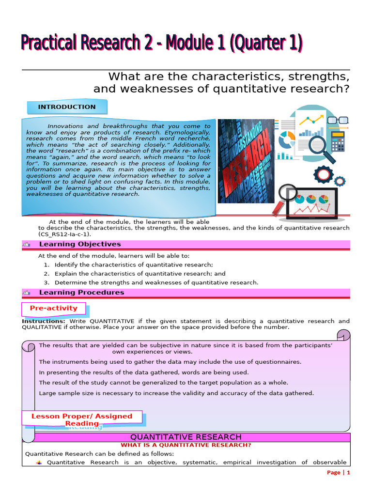 Characteristics of Quantitative Research | PDF | Quantitative Research ...