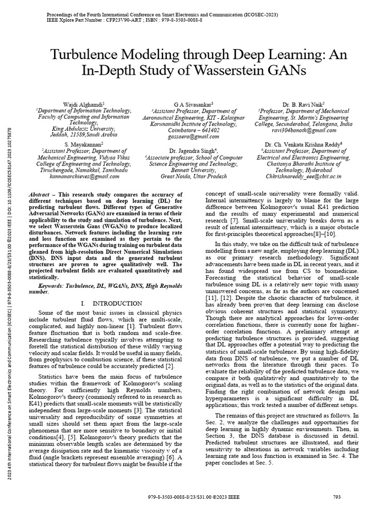 Turbulence Modeling Through Deep Learning An In-Depth Study of ...