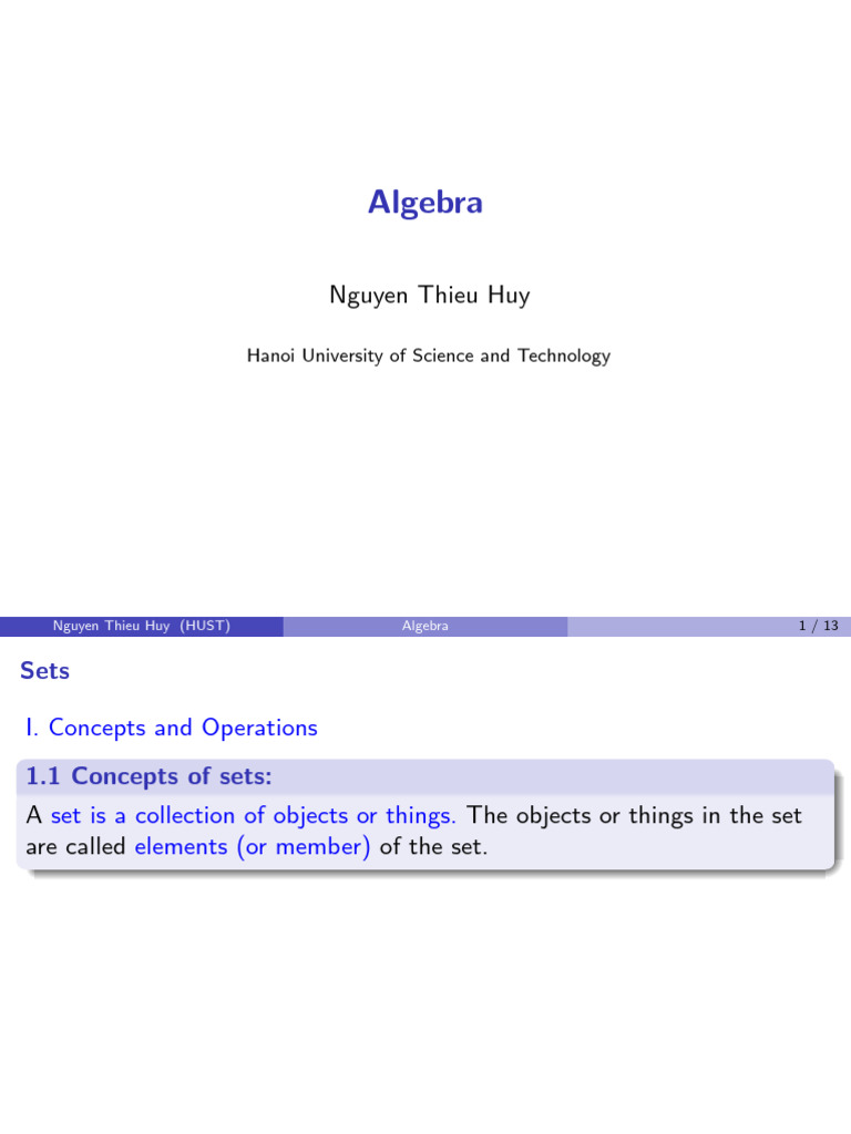 Algebra 01 | PDF