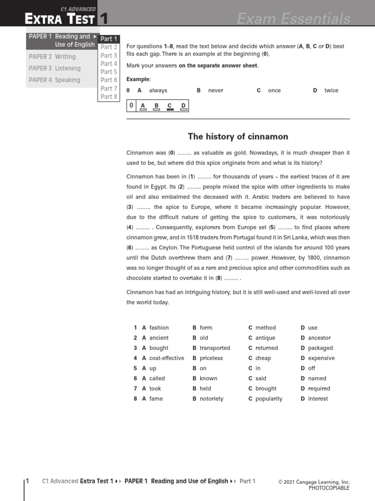 C1 extra test 1 | PDF