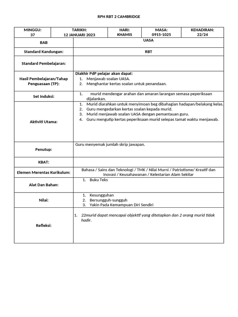 (Khamis) RBT 2c | PDF