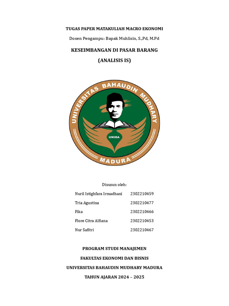 Tugas Paper Matakuliah Macro Ekonomi (Fara) | PDF