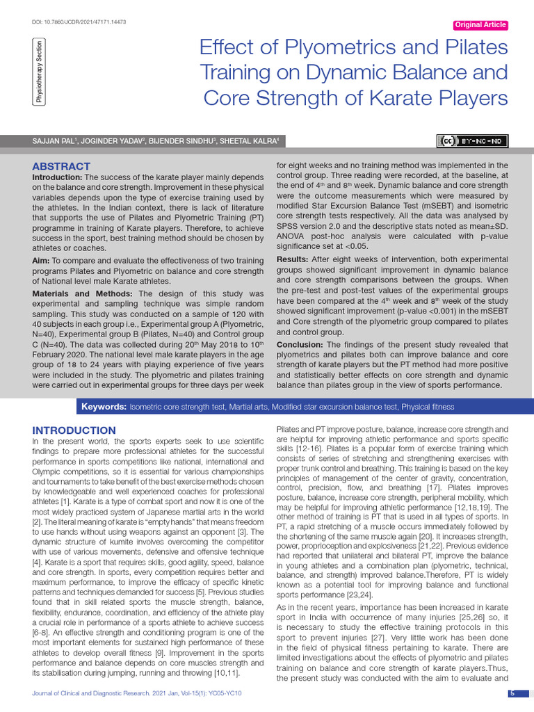 Effects of Plyometric On Core and Dynamic Balance | PDF