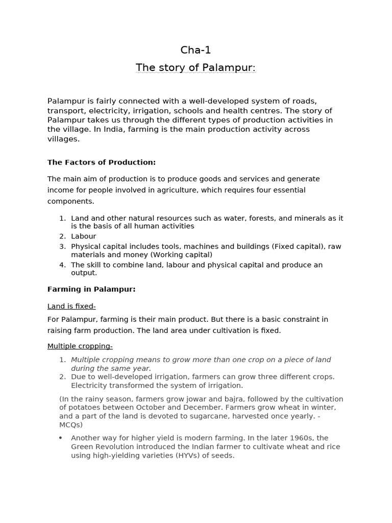 Economics - Cha 1 - Extra Notes | PDF