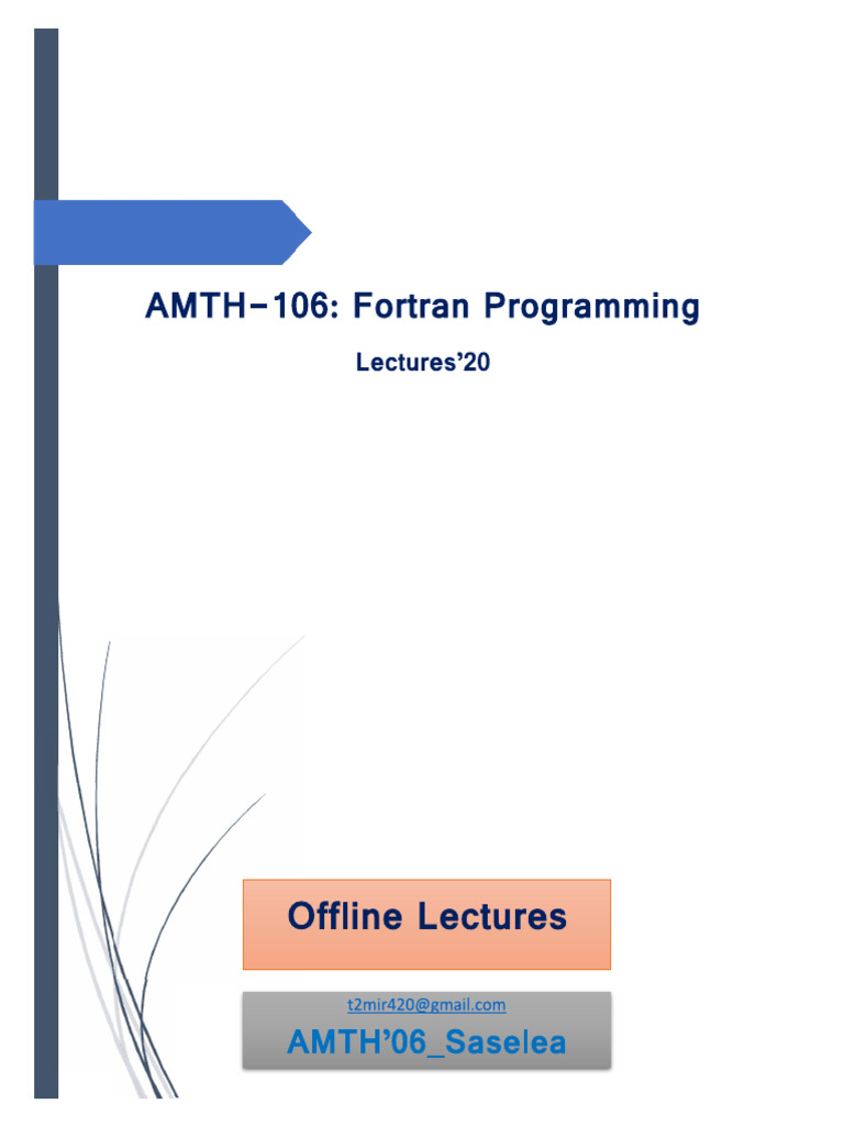 (AMTH-106 - Fortran Programming) PDF | PDF