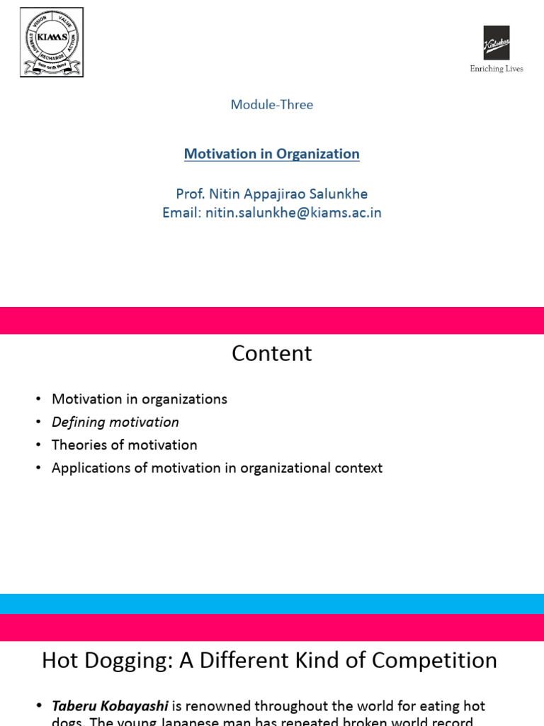 Organization | PDF | Motivation | Motivational