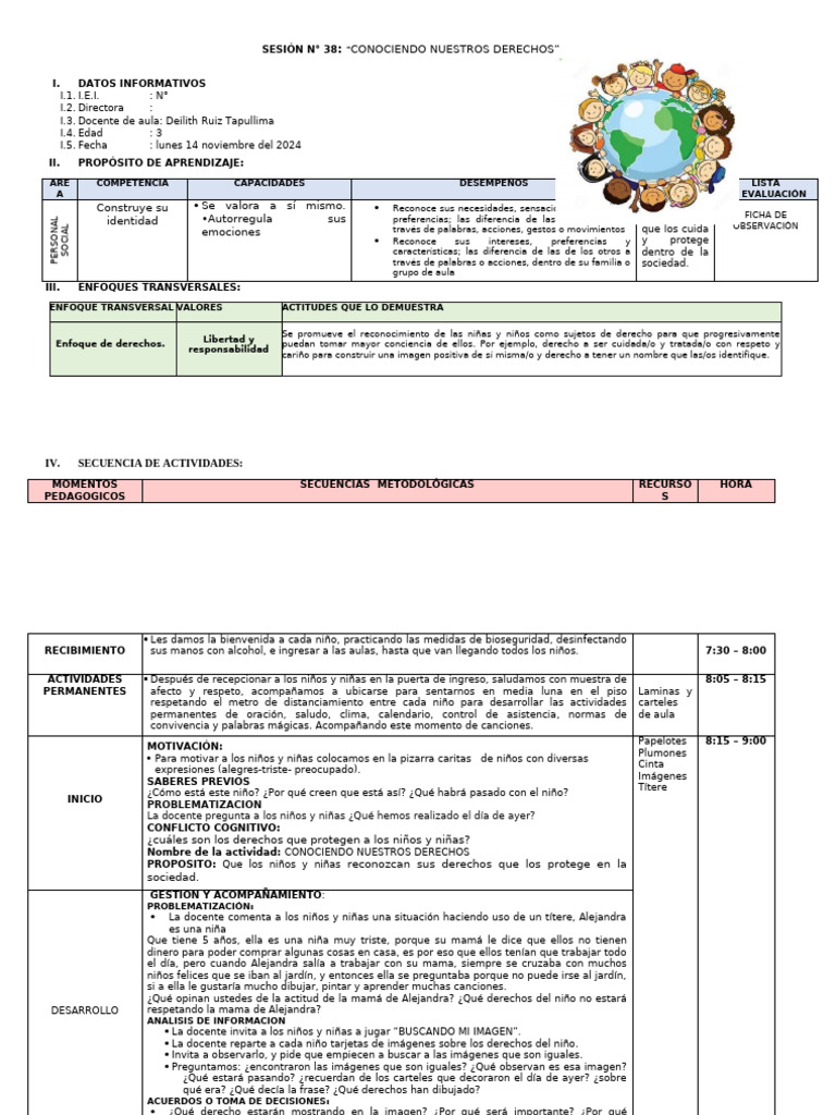 Sesion de Aprendizaje 38 | PDF | Evaluación | Cognición