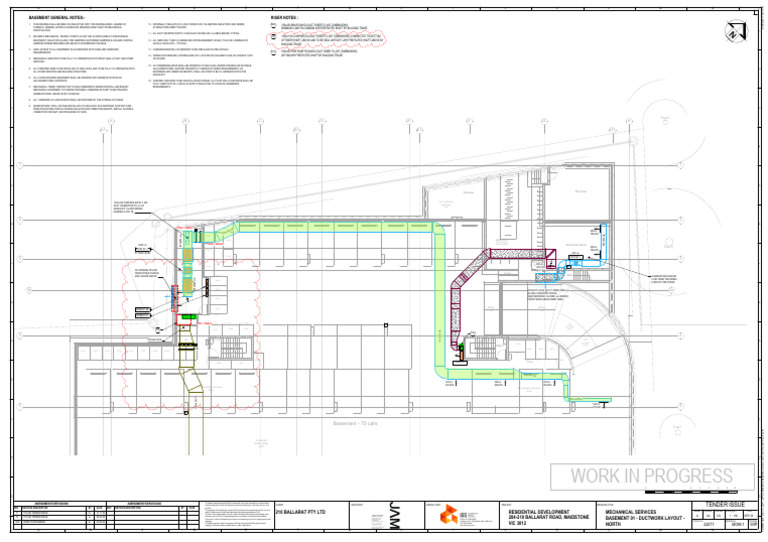 m099.1 Mechanical Services Basement 01 Ductwork Layout North Rev - Wip ...