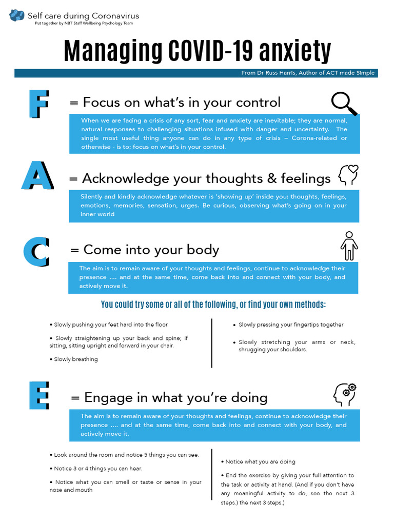 Managing Covid Anxiety - Russ Harris Info Sheet | PDF