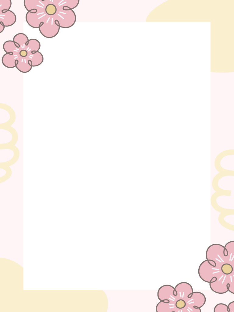 Pink and Cream Cute Page Border | PDF