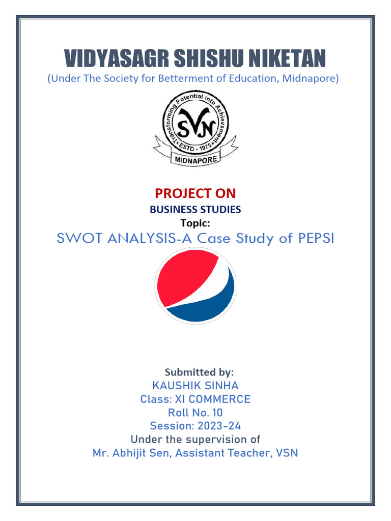 Student's SWOT Analysis of PepsiCo | PDF | Pepsi Co | Business