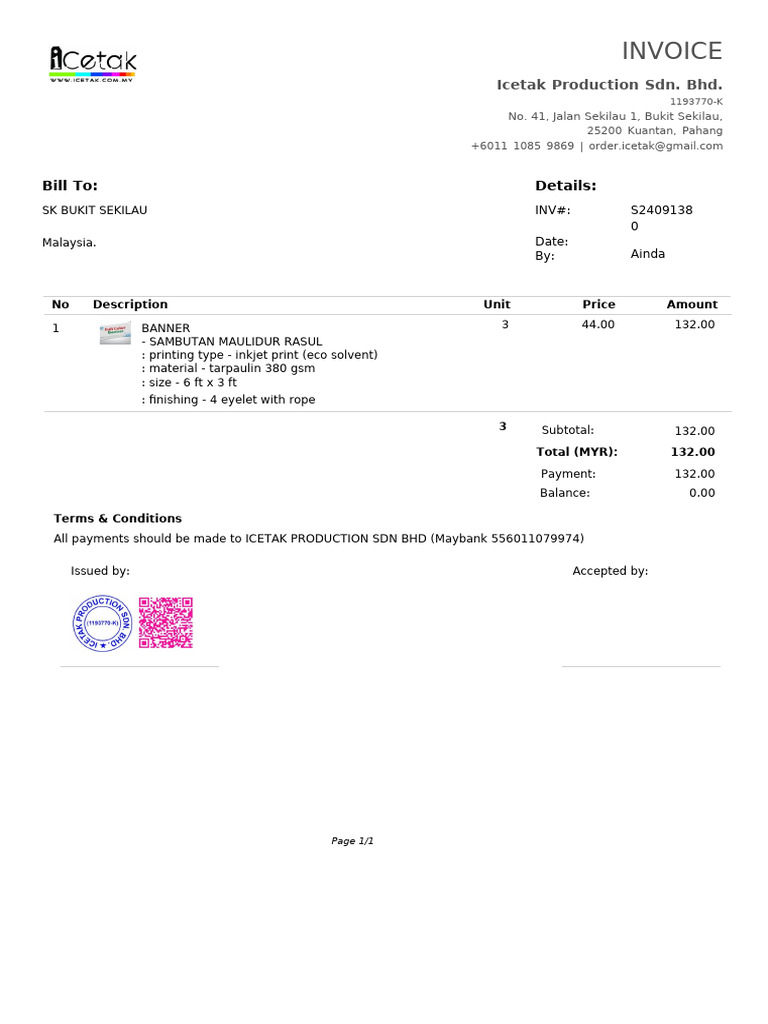 Invoice Icetak | PDF