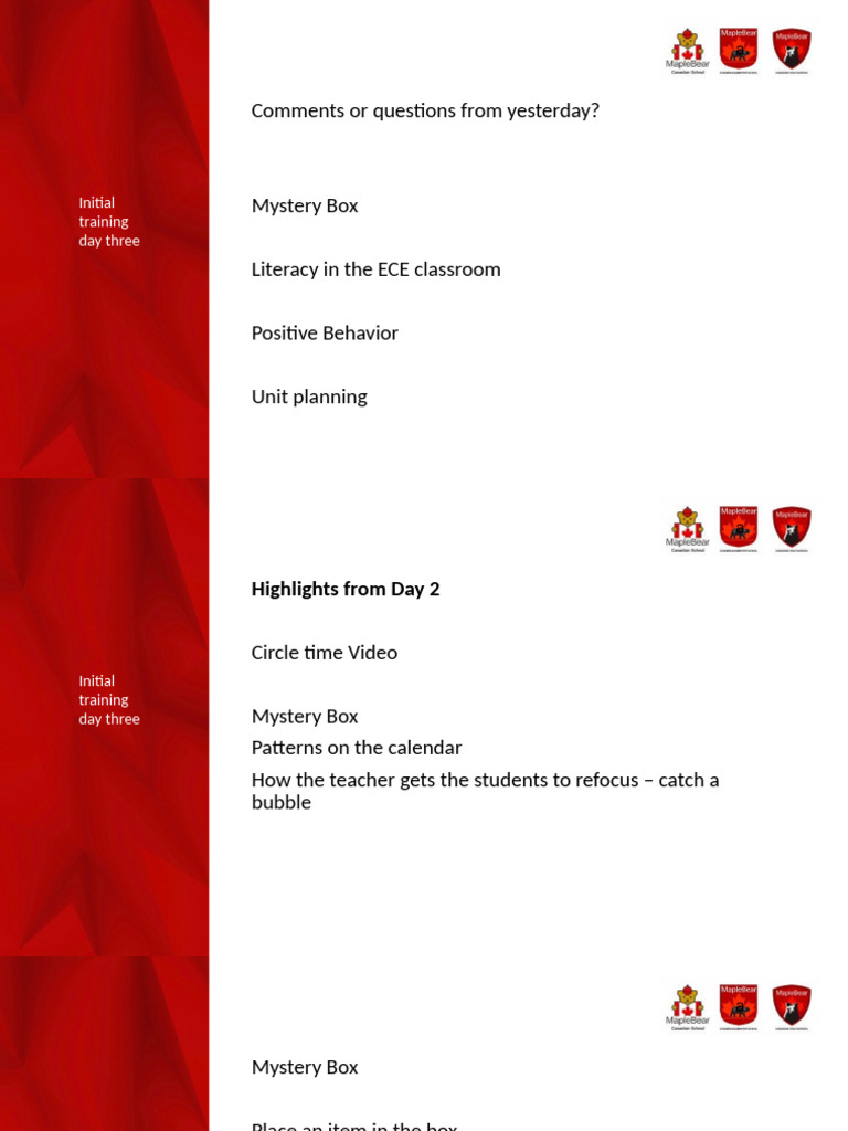 Initial Training Day 3 | PDF