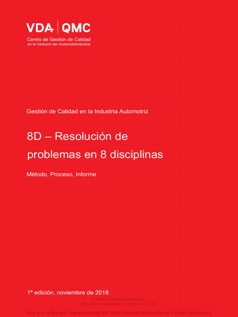 Vda 8d Problem Solving In 8 Disciplines