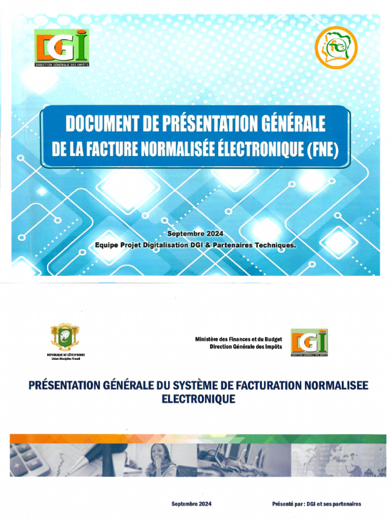 DOCUMENT DE PRESENTATION GENERALE DE LA FACTURE NORMALISEE ELECTRONIQUE ...