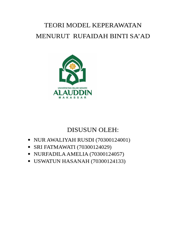 Teori Model Keperawatan Rufaidah | PDF