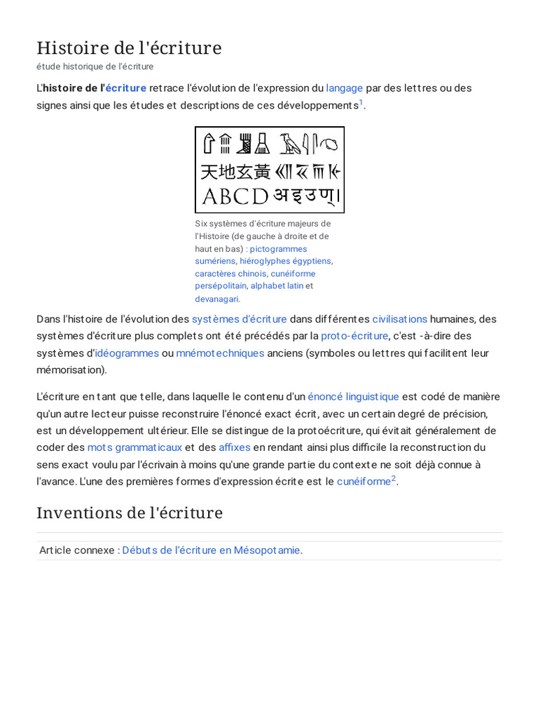 Histoire De L écriture Wikipédia Pdf