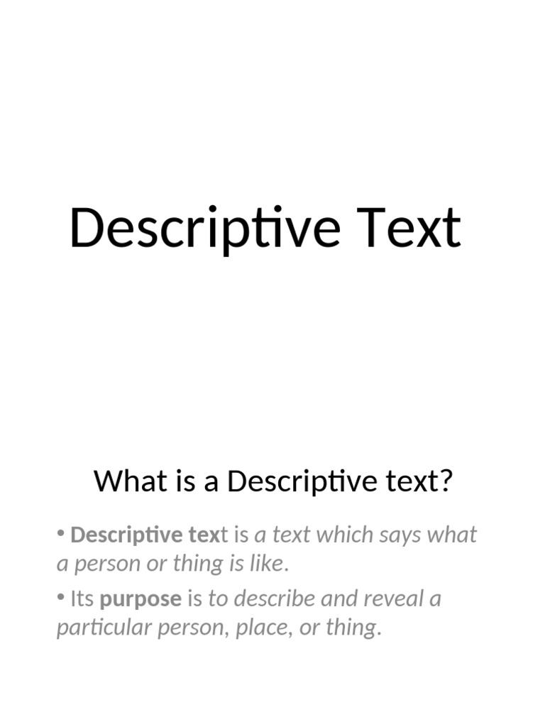 Descriptive Text | PDF