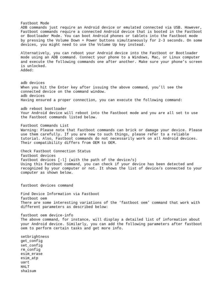 Castboot cmds pdf