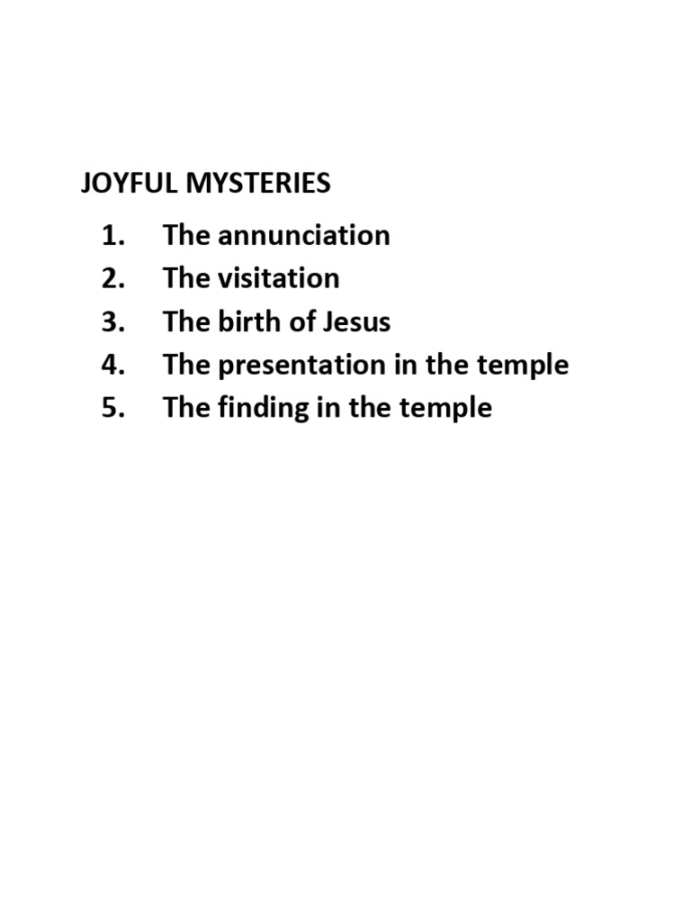 Joyful Mysteries Pdf