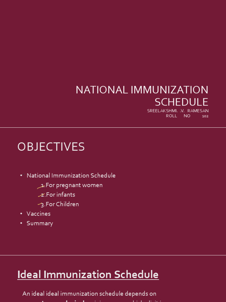 National Immunization Schedule | PDF