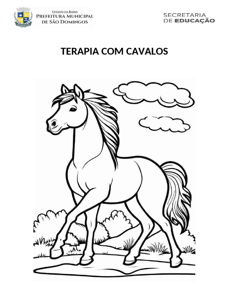Desenho para colorir cavalo pdf